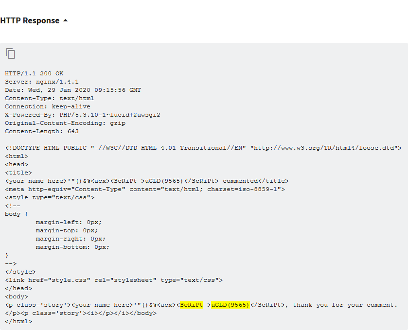 Acunetix v13 highlighting